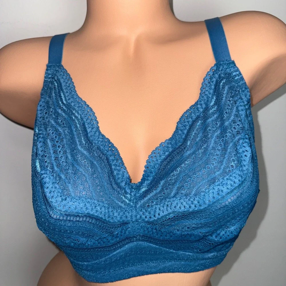 Cosabella Dolce Curvy Bralette Malawi Blue Lace Wireless Bra Size M